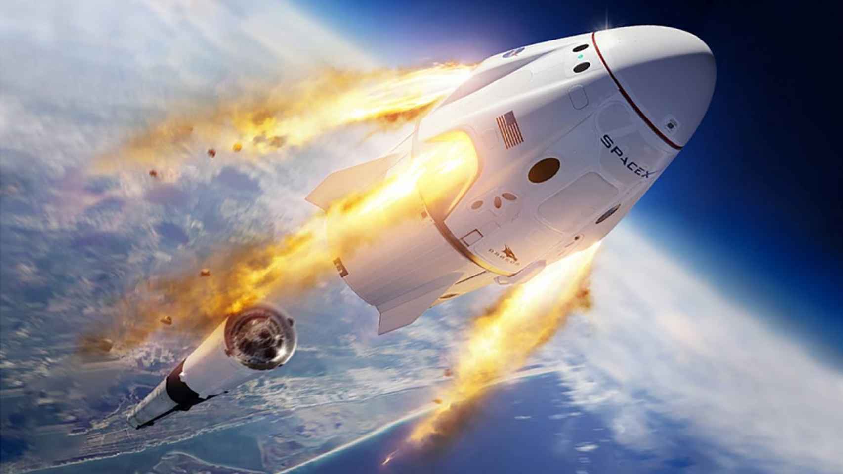 Ilustración de referencia de un vuelo espacial. Créditos: SpaceX
